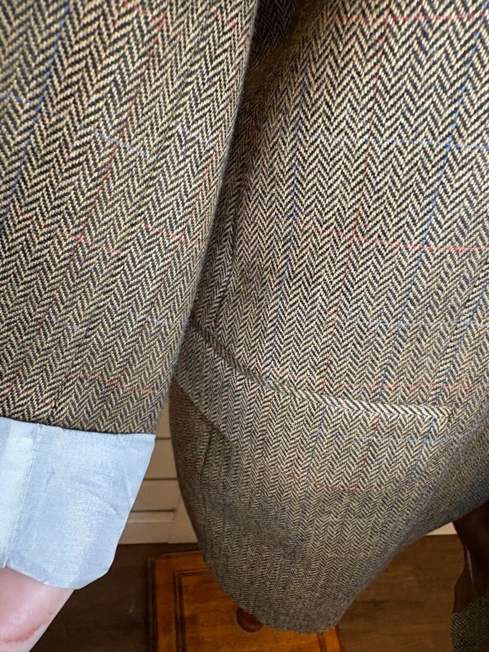 Vintage Enrico Herringbone Tweed Oversized Boyfriend Blazer Brown XL - Picture 6 of 11